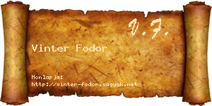 Vinter Fodor névjegykártya